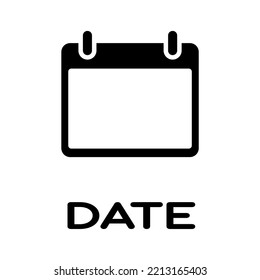 Icono de línea de calendario en plano. Símbolo de fecha aislado en fondo blanco. Un simple icono de fecha abstracta en negro. Ilustración vectorial para diseño gráfico, Web, UI, aplicación móvil
