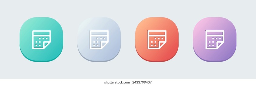 Calendar line icon in flat design style. Event signs vector illustration.