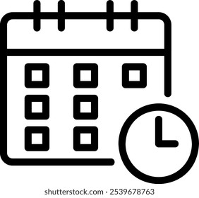 Vector de ilustración de icono de línea de calendario