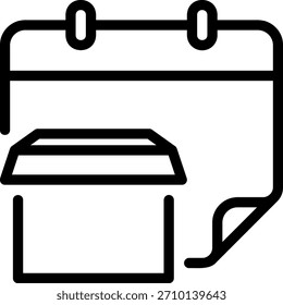 Vector de ilustración de icono de línea de calendario