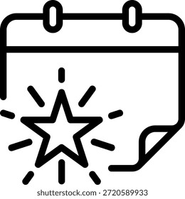 Vector de ilustración de icono de línea de calendario