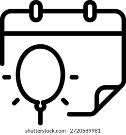 Vector de ilustración de icono de línea de calendario