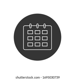 Calendar Line Icon. Calendar Isolated Flat Web Mobile Icon, Sign, Symbol, Button, Element, Vector illustration