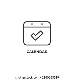 icono de la línea de calendario. signo de estilo lineal para concepto móvil y diseño web. Icono de vector de contorno. Símbolo, ilustración del logotipo. Gráficos vectoriales
