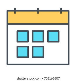 Calendar line icon. Linear style design. Vector symbol in outline style