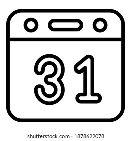 Calendar line icon, Merry Christmas and Happy New Year icons for web and mobile design