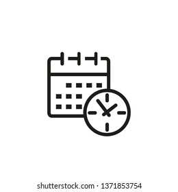 Calendar line icon. Office work, every day, hurry up. Time concept. Vector illustration can be used for topics like time management, work life, daily routine