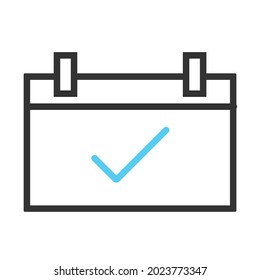 calendar line icon on white background