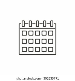 Calendar - line icon on white background. Vector illustration.