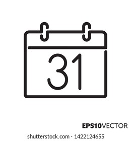 Calendar line icon. Outline symbol of deadline and time. Business and office flat vector illustration.