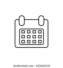 calendar line icon, outline vector logo illustration, linear pictogram isolated on white