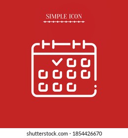 Calendar line icon, outline vector illustration.