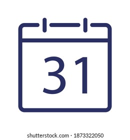 calendar line icon, outline vector illustration.
