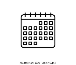calendar line icon, outline vector logo illustration, linear pictogram isolated on white.