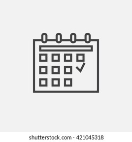 Calendar Line Icon, Outline Vector Logo Illustration, Linear Pictogram Isolated On White