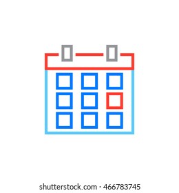 Calendar line icon, outline vector logo, linear pictogram isolated on white, pixel perfect illustration