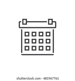 calendar line icon, outline vector logo illustration, linear pictogram isolated on white