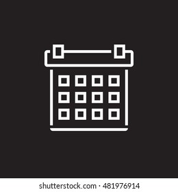 calendar line icon, outline vector logo illustration, linear pictogram isolated on black