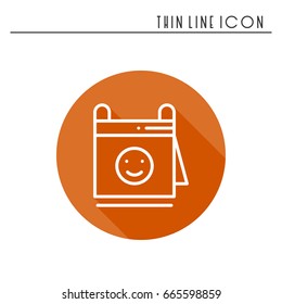 Calendar line icon. Reminder, party time, date. Party celebration birthday holidays event carnival festive. Thin linear party basic element icon. Vector simple design. Illustration. Flat symbols sign