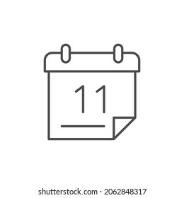 Icono de línea de calendario o concepto de planificación