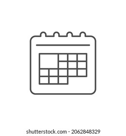 Calendar line icon or schedule concept