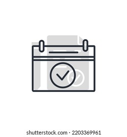 Calendar line icon. Simple element illustration. Calendar concept outline symbol design.
