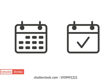 Calendar line icon. Simple outline style. Date, planner, pictogram, day, month, schedule, time event organizer symbol concept. Vector illustration isolated on white background. Editable stroke EPS 10.