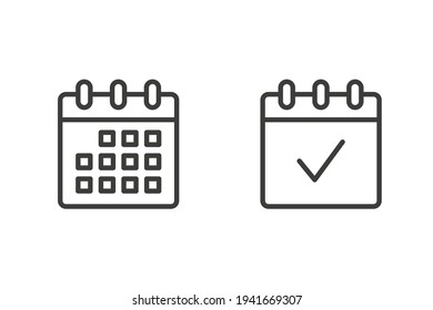 Calendar line icon. Simple outline style. Date, planner, pictogram, day, month, schedule, time event organizer symbol concept. Vector illustration isolated on white background. EPS 10.