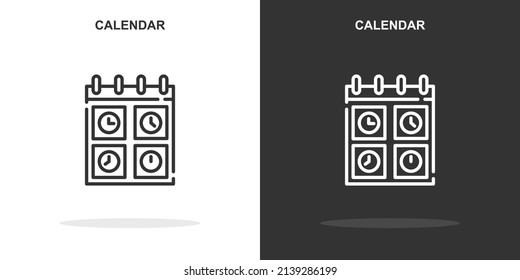 calendar line icon. Simple outline style.calendar linear sign. Vector illustration isolated on white background. Editable stroke EPS 10