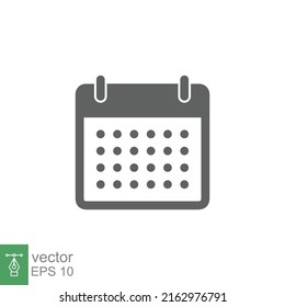 Calendar line icon. Simple outline style. Schedule, date, time symbol concept. Vector illustration isolated. EPS 10.