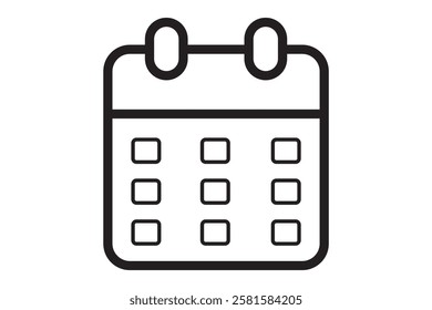 Calendar line icon. Simple outline style. Schedule, date, day, plan, symbol concept. Vector illustration isolated on white background. Editable stroke EPS 10.