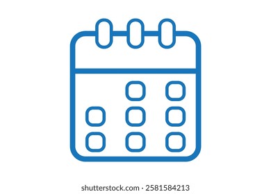 Calendar line icon. Simple outline style. Schedule, date, day, plan, symbol concept. Vector illustration isolated on white background. Editable stroke EPS 10.