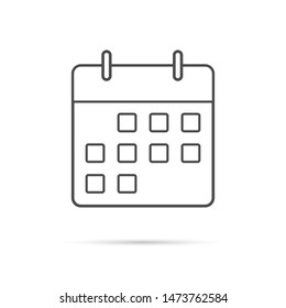 Calendar line icon symbol. Vector eps10