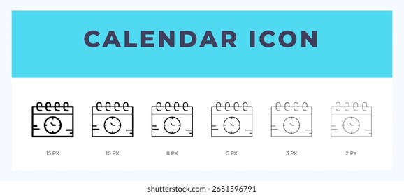 Calendar line icon. Thin line. Bold line. Vector illustration.
