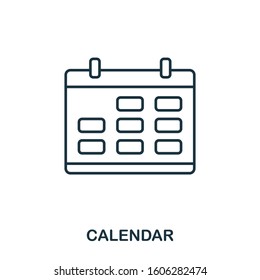 Calendar line icon. Thin design style from office tools icon collection. Simple calendar icon for infographics and templates.