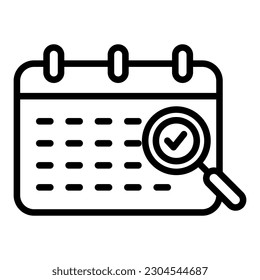 Calendar line icon vector design logo and ilustration