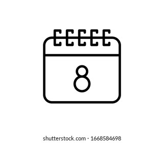 Calendar line icon. Vector symbol in trendy flat style on white background. Calendar sing for design.