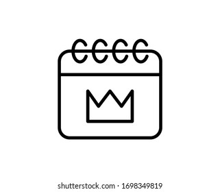 Kalenderzeilensymbol. Vektorsymbol im trendigen, flachen Stil auf weißem Hintergrund. Kalender für Design.