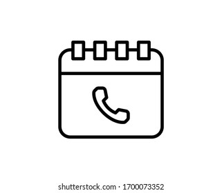 Icono de línea de calendario. Símbolo vectorial en estilo plano y moderno sobre fondo blanco. Canto del calendario para el diseño.