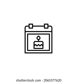 Icono de línea de calendario, plantilla de vector