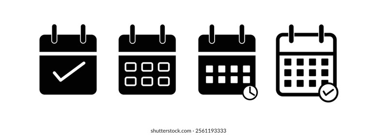  Calendar line icon vector for web and mobile app. Calendar sign and symbol. Schedule icon symbol.