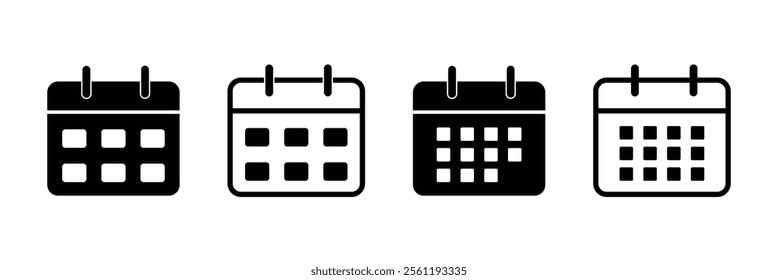 Calendar line icon vector for web and mobile app. Calendar sign and symbol. Schedule icon symbol.