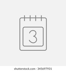 Calendar line icon for web, mobile and infographics. Vector dark grey icon isolated on light grey background.
