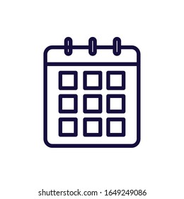 Calendar line style icon design, Planner time event moth date day page plan and reminder theme Vector illustration