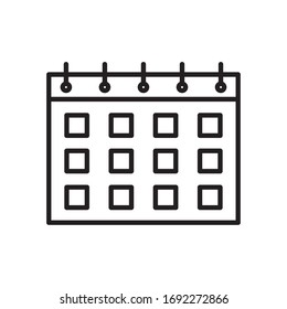 Calendar line style icon design, Planner time event moth date day page plan and reminder theme Vector illustration