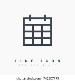 calendar line vector icon