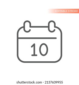Kalenderlinie, Vektorsymbol. Datum einfach umrissenes Symbol.