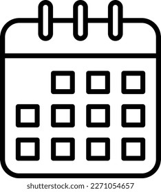 Calendar Line Vector Icon Design