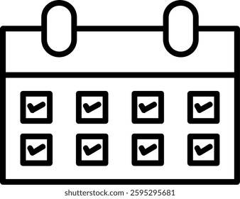 Calendar Line Vector Icon Design