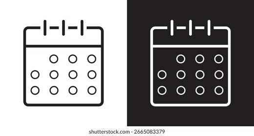 Entwurf eines Kalenderzeilenvektorsymbols. 